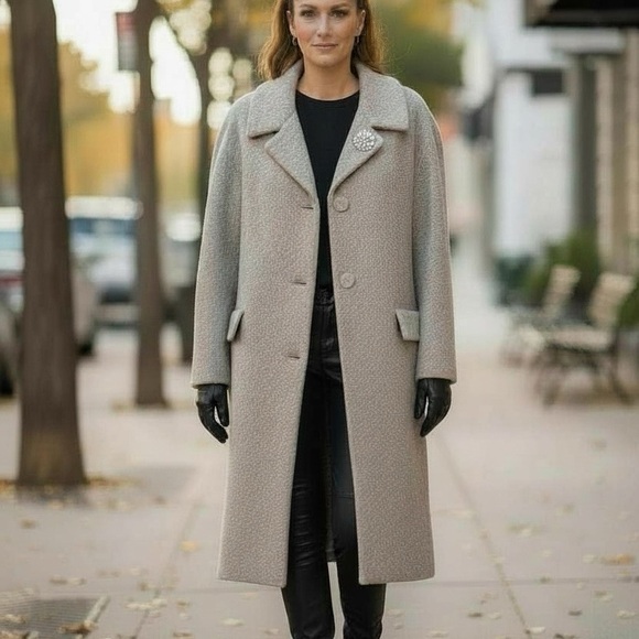 VTG Collectible I. Magnin Strong Hewat Wool Overcoat Union Made USA White Label - Picture 3 of 13